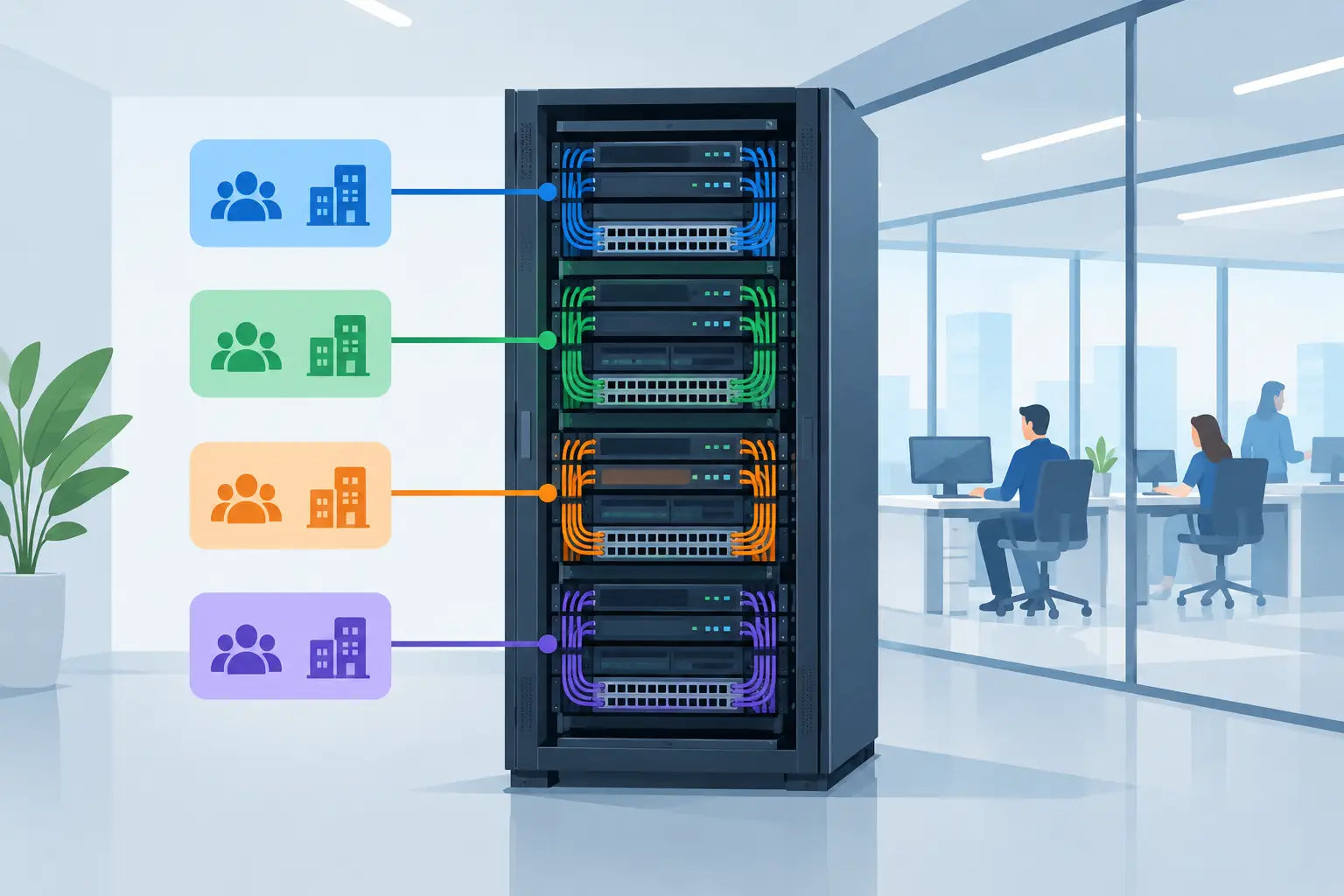 Multi Tenant Office Rack Example: Built Right