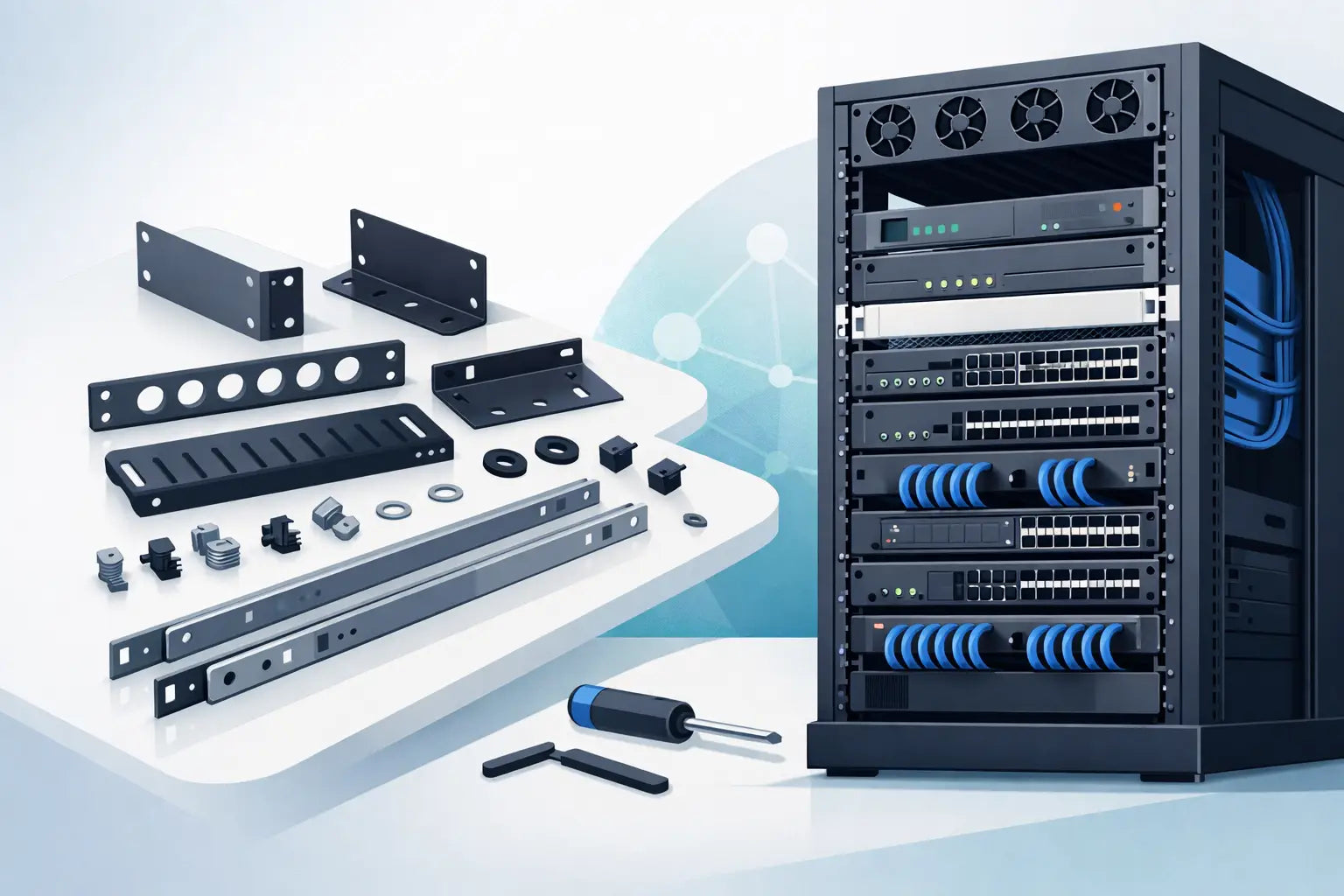Network Rack Mounting Hardware Guide for Clean Builds