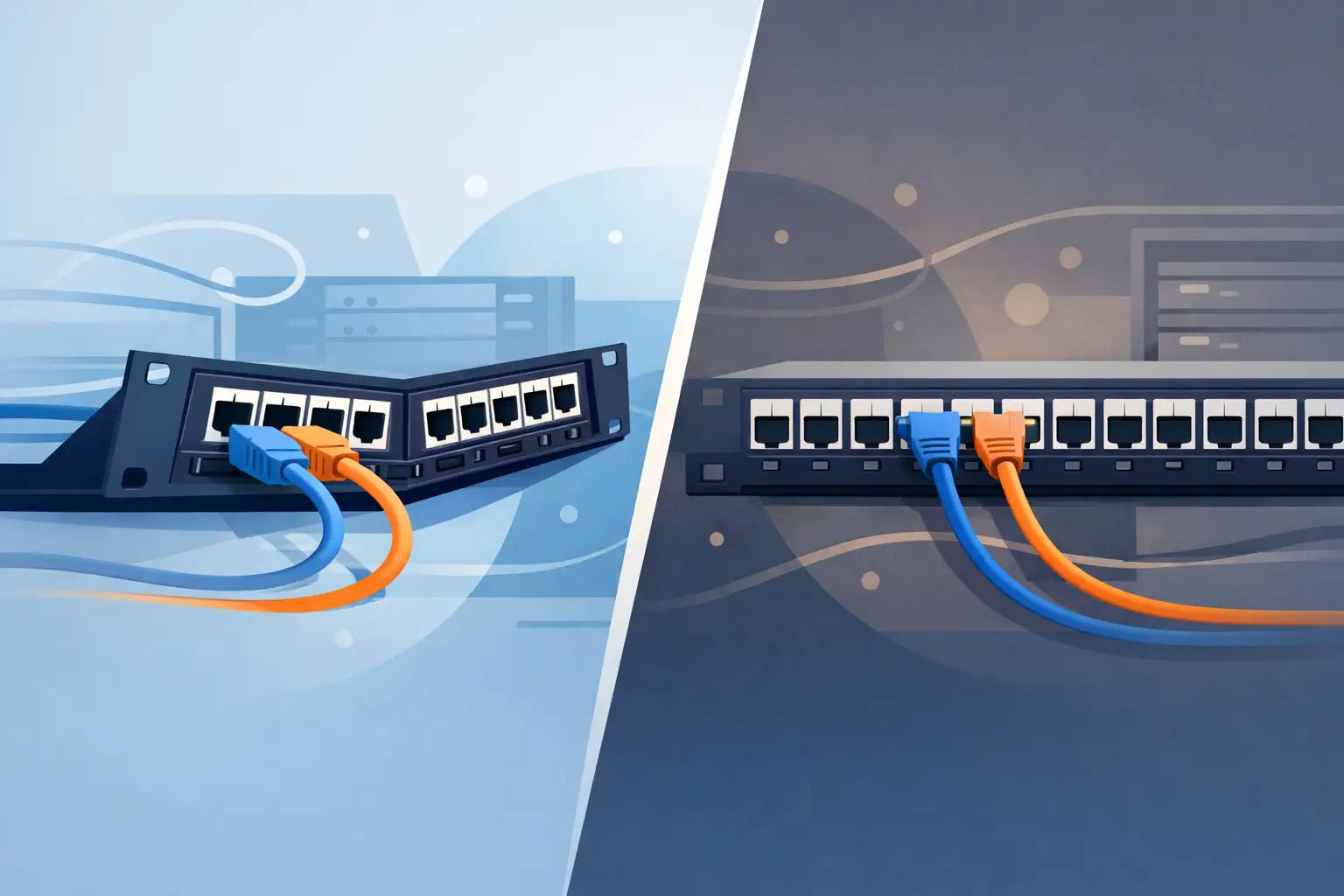 Angled Patch Panel vs Flat Panel