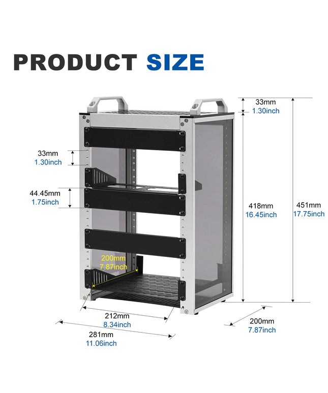 Mini-Rack DeskPi RackMate T1 - 10'' 8U