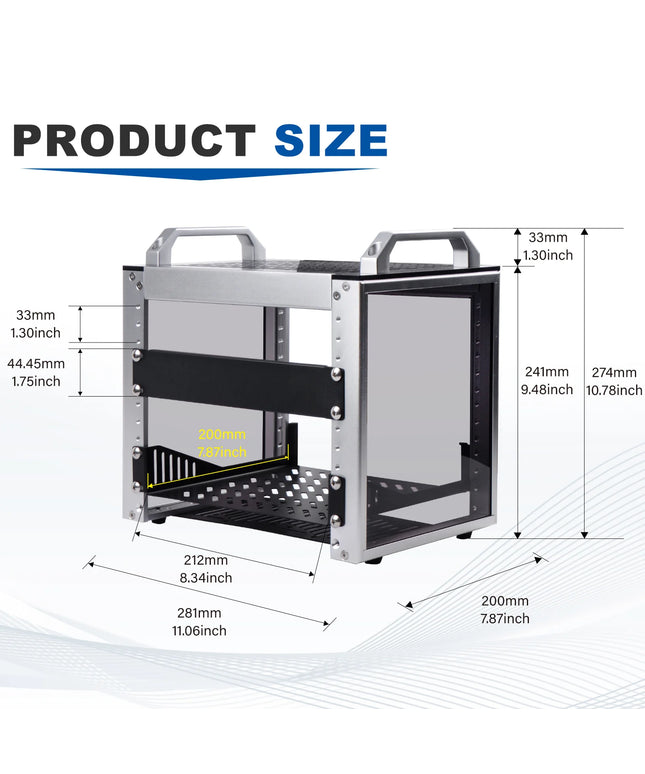 Mini-Rack DeskPi RackMate T0 - 10'' 4U